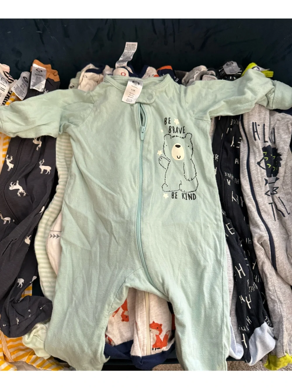Gerber Black & White Striped Infant Zip Sleep N' Play